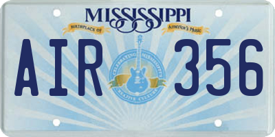 MS license plate AIR356