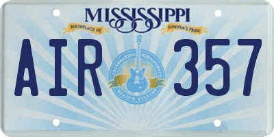 MS license plate AIR357
