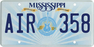 MS license plate AIR358