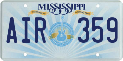 MS license plate AIR359