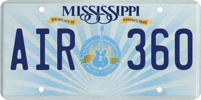 MS license plate AIR360