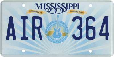MS license plate AIR364