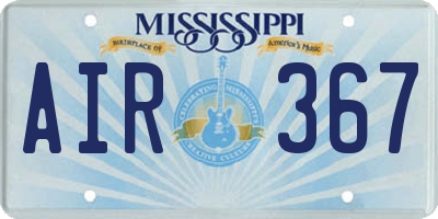 MS license plate AIR367