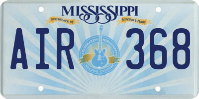 MS license plate AIR368