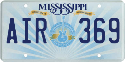 MS license plate AIR369