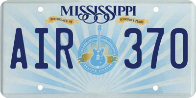 MS license plate AIR370