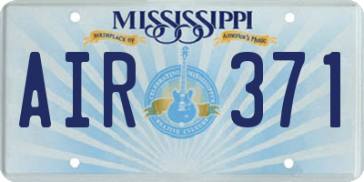 MS license plate AIR371