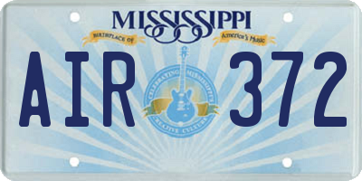 MS license plate AIR372