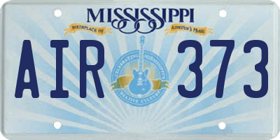 MS license plate AIR373