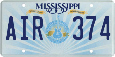 MS license plate AIR374