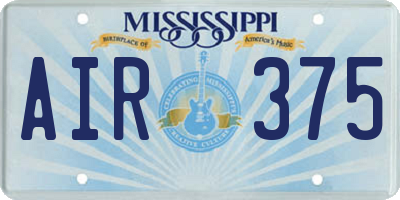 MS license plate AIR375