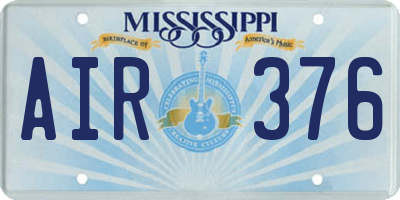 MS license plate AIR376