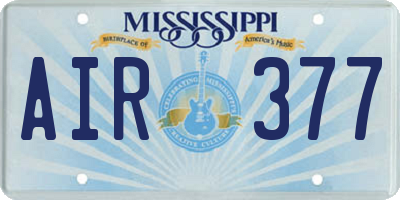 MS license plate AIR377