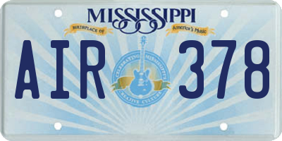 MS license plate AIR378