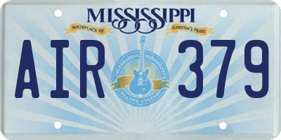 MS license plate AIR379
