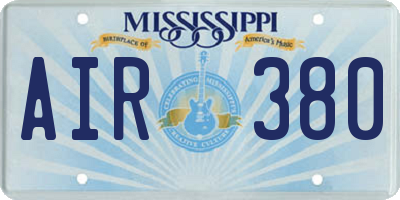 MS license plate AIR380