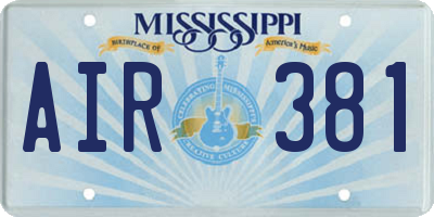 MS license plate AIR381