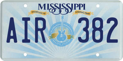 MS license plate AIR382
