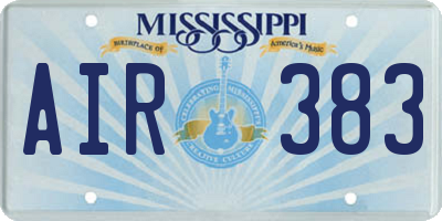 MS license plate AIR383