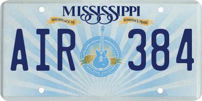 MS license plate AIR384