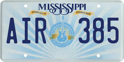 MS license plate AIR385