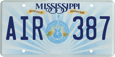 MS license plate AIR387