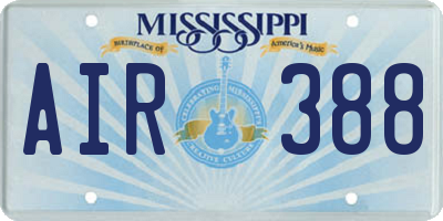 MS license plate AIR388