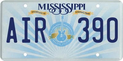 MS license plate AIR390