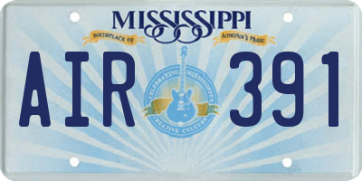 MS license plate AIR391