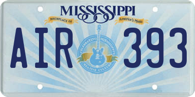 MS license plate AIR393