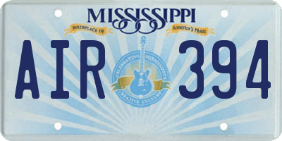 MS license plate AIR394