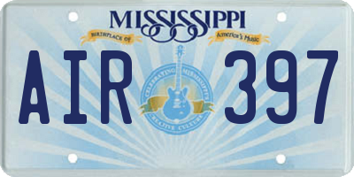 MS license plate AIR397
