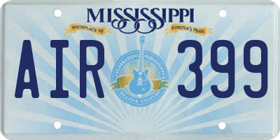 MS license plate AIR399