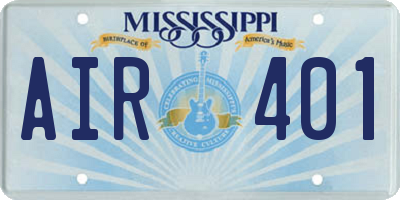 MS license plate AIR401