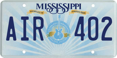 MS license plate AIR402