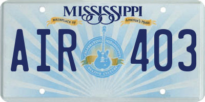MS license plate AIR403