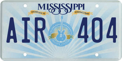 MS license plate AIR404