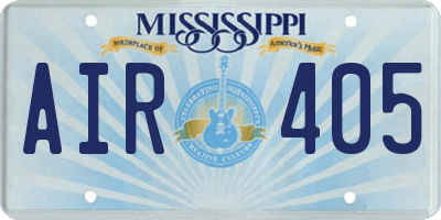 MS license plate AIR405