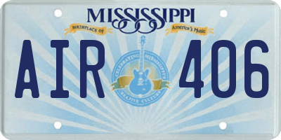 MS license plate AIR406