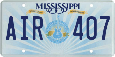 MS license plate AIR407