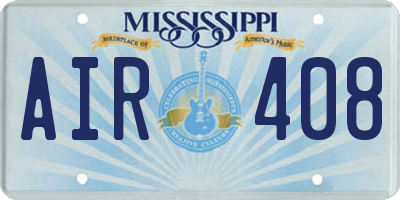 MS license plate AIR408
