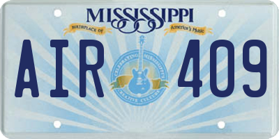 MS license plate AIR409