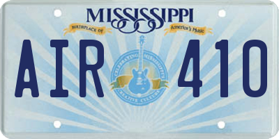 MS license plate AIR410