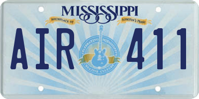 MS license plate AIR411