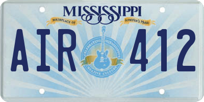 MS license plate AIR412
