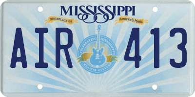 MS license plate AIR413