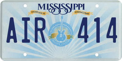MS license plate AIR414