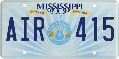 MS license plate AIR415