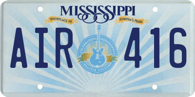 MS license plate AIR416