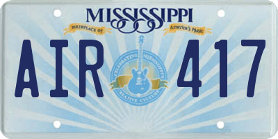 MS license plate AIR417